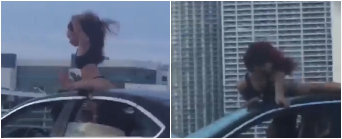 Copertina di Il twerking in autostrada: la bravata hot della ragazza di Miami lascia a bocca aperta