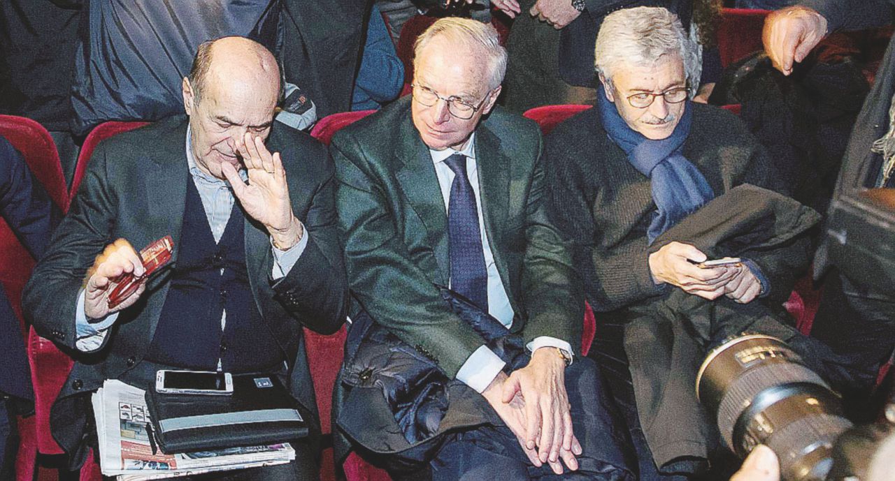 I tre volti più conosciuti di Mdp. Da sinistra: l’ex segretario dem Pier Luigi Bersani, l’ex reggente della segreteria Guglielmo Epifani e l’ex premier Massimo D’Alema - Ansa Il PdR vince, ma diventa sempre più piccolo. E la “Ditta” da sola conterà ancora meno