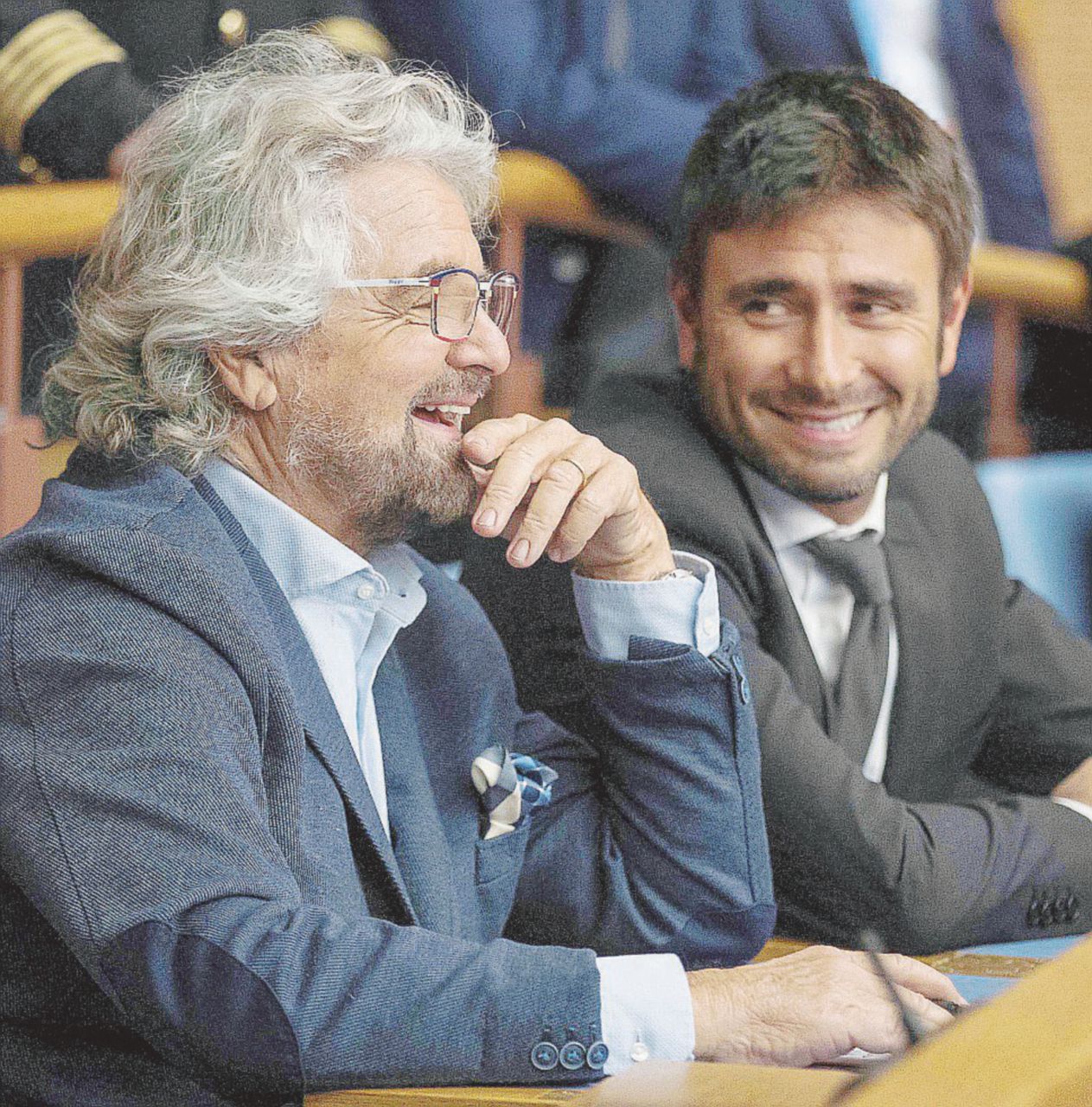 Beppe Grillo con Alessandro Di Battista - LaPresse Grillo e Di Battista: tutti zitti sul pm che vuol archiviare