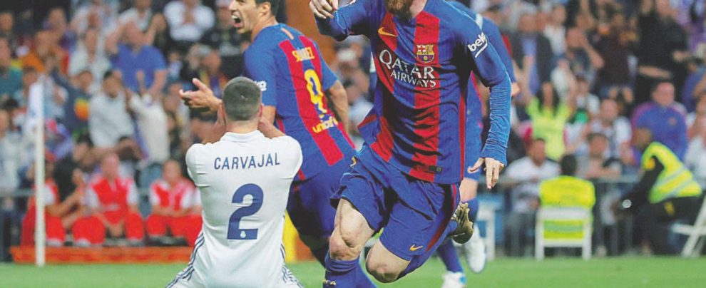 L’esultanza di Leo Messi dopo la rete del 3-2 segnata al 92’ - Ansa La messa cantata di Messi, il genio prestato al pallone