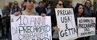 Copertina di Alitalia, protesta dei lavoratori davanti al Mise: “Basta licenziamenti, svendita non è la soluzione”