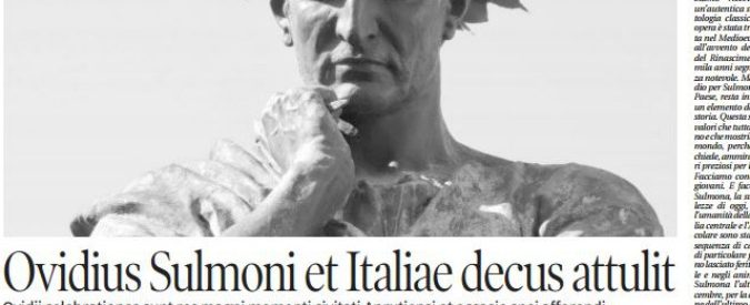 Bimillenario di Ovidio, “idea folle” del quotidiano Il Centro: 6 pagine in latino e intervista impossibile all’autore delle Metamorfosi
