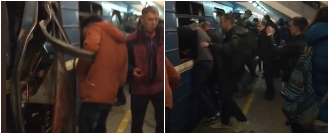 Copertina di Esplosione San Pietroburgo, i vagoni della metro sventrati. Evacuate sette fermate