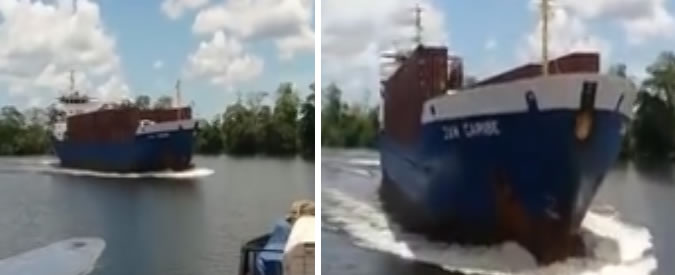 Copertina di Scontro tra una nave mercantile e un traghetto. L’incidente ripreso in prima persona da un passeggero