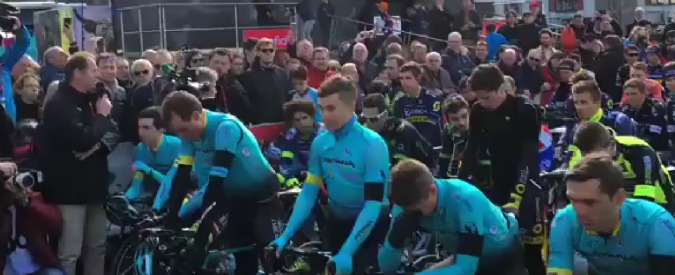 Copertina di Ciclismo, l’omaggio a Scarponi prima della partenza della Liegi-Bastogne-Liegi