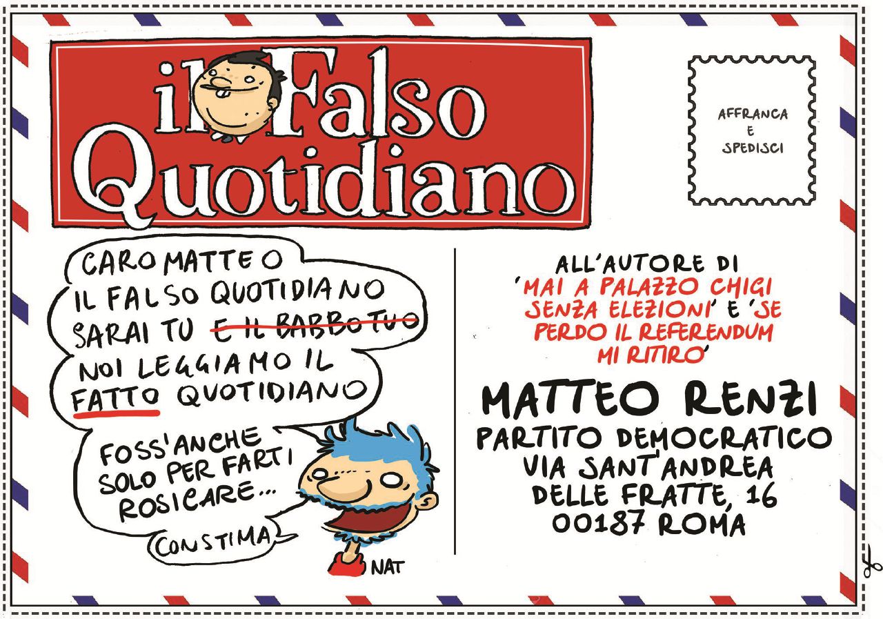 Copertina di Caro Matteo, il “Falso quotidiano” sei tu. Noi siamo fieri del “Fatto Quotidiano”