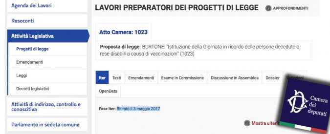 “Vaccini, famiglie tenute all’oscuro del rischio”. M5s? No Pd. Scoppia la polemica, e il ddl scompare
