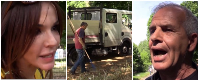Copertina di Roma, servizio giardini e magliette gialle si contendono parco della Resistenza. E il sostenitore di Marino protesta