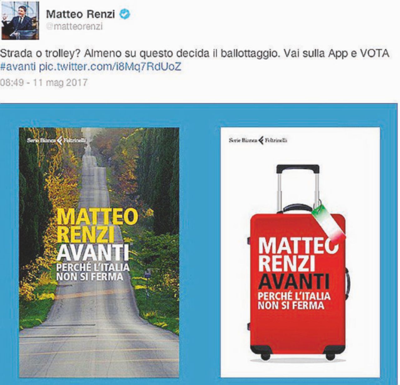 La scelta - Il sondaggio online sulle copertine per il nuovo libro di Matteo Renzi edito da Feltrinelli Neppure il libro trova la luce: Matteo lo rinvia