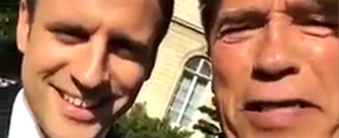 Copertina di Il video selfie di Macron e Schwarzenegger, insieme per l’ambiente: “Make the planet great again”