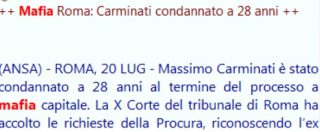 Copertina di Mafia Capitale, l’Ansa anticipa il verdetto: ’28 anni a Carminati’. Poi annulla il lancio