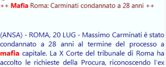 Mafia Capitale, l’Ansa anticipa il verdetto: ’28 anni a Carminati’. Poi annulla il lancio