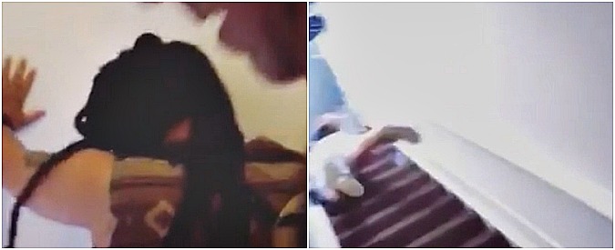 Copertina di Lascia l’appartamento in ritardo, il proprietario la spinge fuori e la fa volare dalle scale. La scena ripresa dagli amici della ragazza