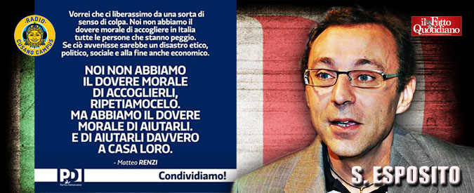 Copertina di Migranti, Esposito (Pd): “E’ di iper-sinistra dire ‘Aiutiamoli a casa loro’. Chi attacca Renzi è ipocrita”