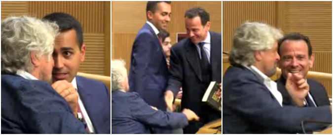 Copertina di M5s, Minenna “ruba” il posto a Di Maio accanto a Grillo. Le attenzioni sono tutte per lui