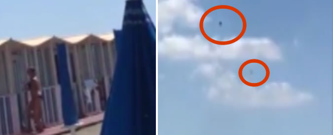 Copertina di Tromba d’aria sulle spiagge di Ostia: volano ombrelloni e sdraio sotto gli occhi dei bagnanti