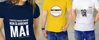 Copertina di M5s apre shop online: da tazze a t-shirt, in vendita gadget con il logo. “Ricavati per Movimento e democrazia diretta”