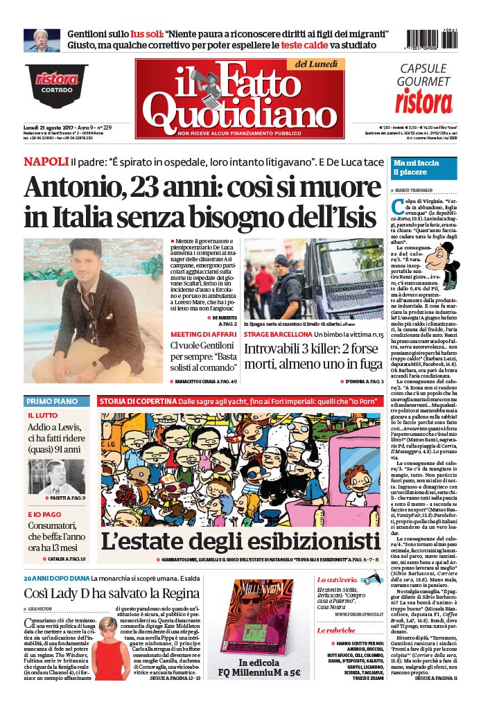 Antonio, 23 anni: così si muore in Italia senza bisogno dell’Isis