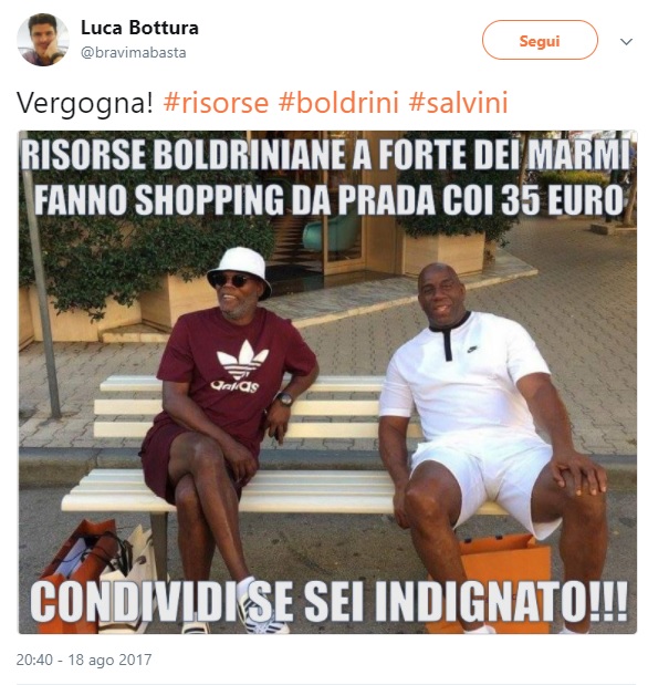 Samuel L. Jackson e Magic Johnson fanno shopping a Forte dei Marmi e la foto diventa virale