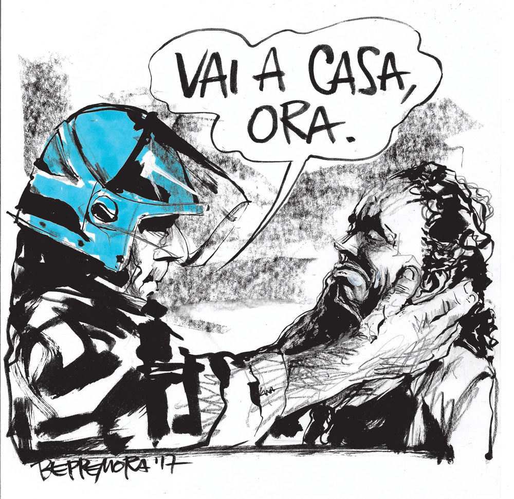 Copertina di La vignetta di Beppe Mora