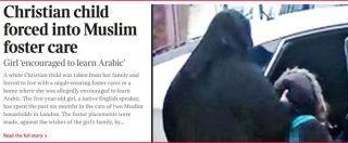 Copertina di “Londra, bambina cristiana di 5 anni data in affidamento a 2 famiglie musulmane”