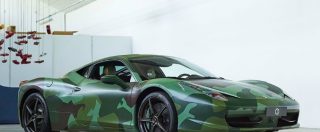 Copertina di La Ferrari 458 Italia Army di Lapo Elkann va di nuovo all’asta – FOTO