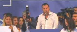 Pontida 2017, l’intervento del segretario della Lega Nord Matteo Salvini