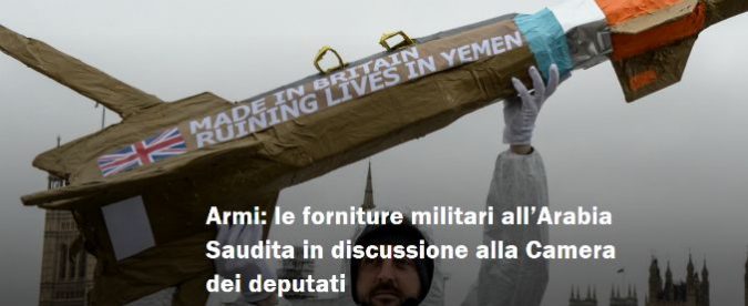 Bombe italiane all’Arabia Saudita, il parlamento respinge le mozioni per fermarle