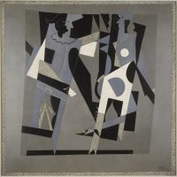 Arlecchino e donna con collana, dipinto, Pablo Picasso (detto), Pablo Ruiz Picasso (1881-1973) pittore , 1917,  Musée National d’Art Moderne Centre Georges Pompidou, Parigi, Francia