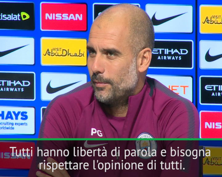 Copertina di Catalogna, Guardiola: “Indipendentisti arrestati? Difendono la libertà di espressione e ora sono in galera”