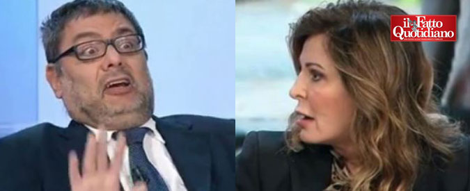 Copertina di Caruso vs Santanchè: “Lei è un’imprenditrice della paura che lavora per Mediaset”. “Dice cazzate”