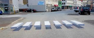 Copertina di Strisce pedonali tridimensionali: ecco la ricetta islandese per rallentare il traffico