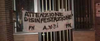 Copertina di Forza Nuova, striscioni contro l’Anpi e la moschea a Savona: “Attenzione disinfestazione”