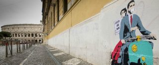 Copertina di Smog: Totti, Fellini, Papa Francesco, Sofia Loren “testimonial” Greenpeace sui muri di Roma per dire no al diesel