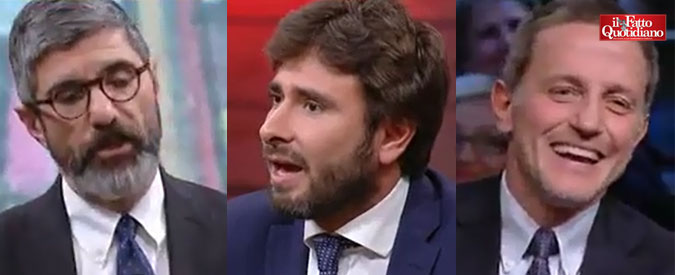 Copertina di M5s, Di Battista vs Riotta e Giannini: “Insulti in rete? Li condanno, ma incanaliamo rabbia in democrazia”