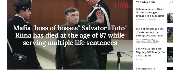 Copertina di Totò Riina, la notizia della morte in prima pagina sulle principali testate internazionali: “Scompare il mafioso più temuto del ventesimo secolo” – FOTOGALLERY