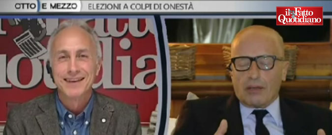 Copertina di Sallusti vs Travaglio: “Appendino? Per te falso in bilancio non è reato se riguarda M5s”. “E’ falso ideologico, non ti entra in testa”