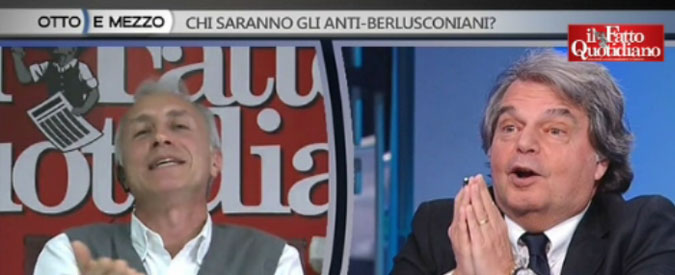 Copertina di Brunetta e il mantra contro Travaglio: “Sei nostro portafortuna”. La replica: “Veramente avete perso 6 milioni e mezzo di voti”