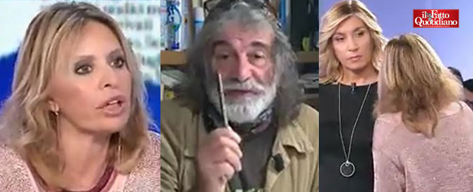 Copertina di Migranti, Corona vs Mussolini: “Non parlo con lei”. Lei si alza e lascia lo studio: “Quello è umano? Sono stanca”