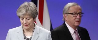 Copertina di Brexit, vertice tra Juncker e May: “C’è l’accordo per l’uscita”. Ai cittadini Ue si applicherà diritto britannico