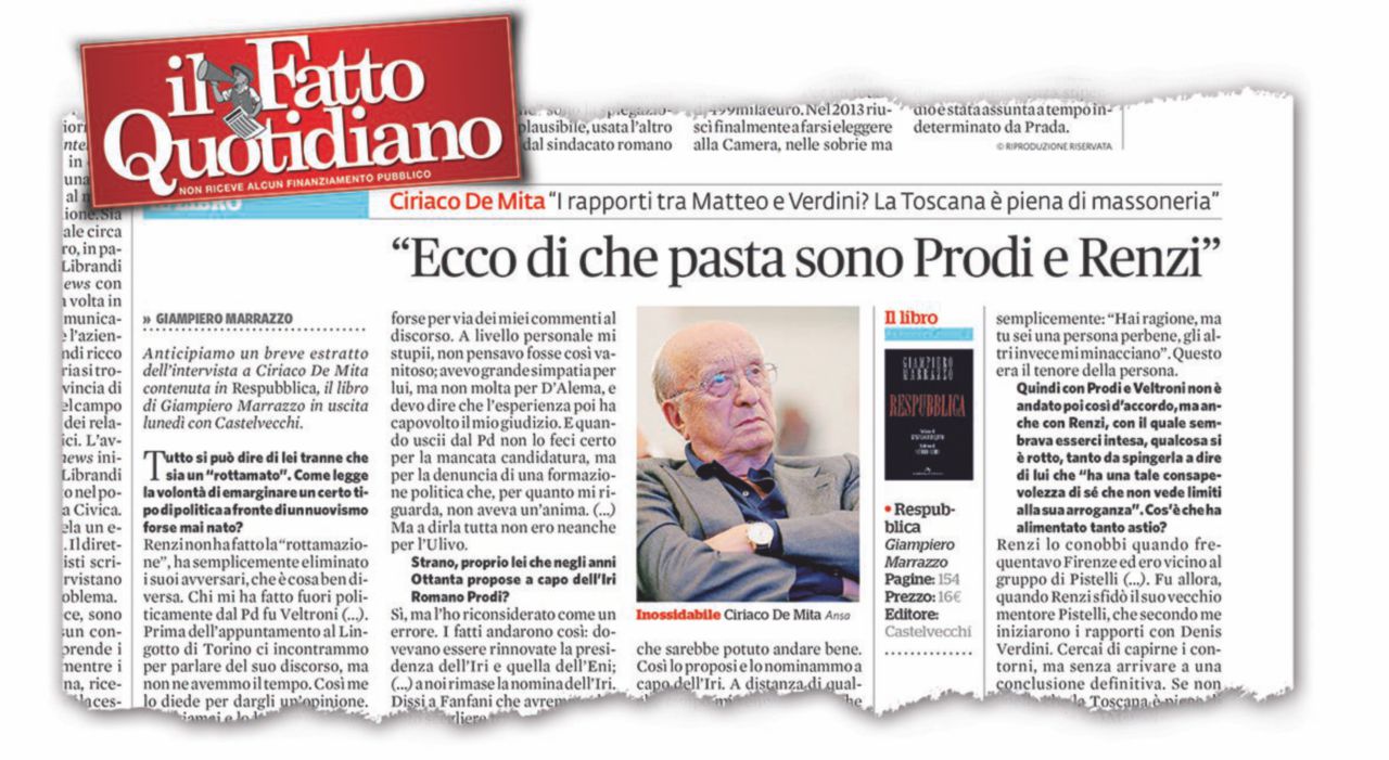 Prodi: “Sulla mia Iri De Mita mente: è ancora irritato…” Prodi: “Sulla mia Iri De Mita mente: è ancora irritato…”