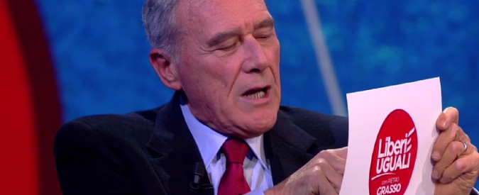 Copertina di Liberi e Uguali, Grasso a Che tempo che fa mostra per le prima volta il simbolo: “C’è il mio nome”