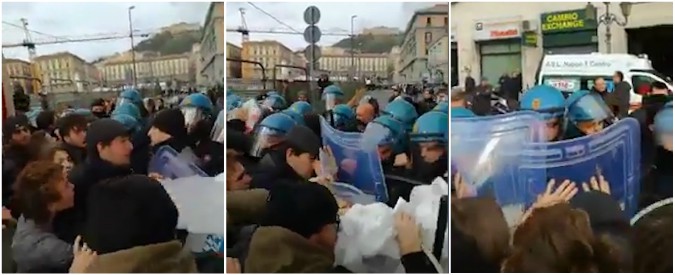 Copertina di Napoli, centri sociali contestano Gentiloni e Calenda. Scontri con la polizia