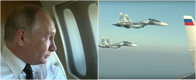 Copertina di Vladimir Putin vola così, ecco la scorta che non lo molla mai