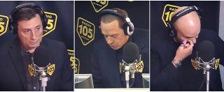 Copertina di Berlusconi massacra la sua stessa radio. Legge le risposte preparate ignaro della diretta video: fan di Radio 105 in rivolta