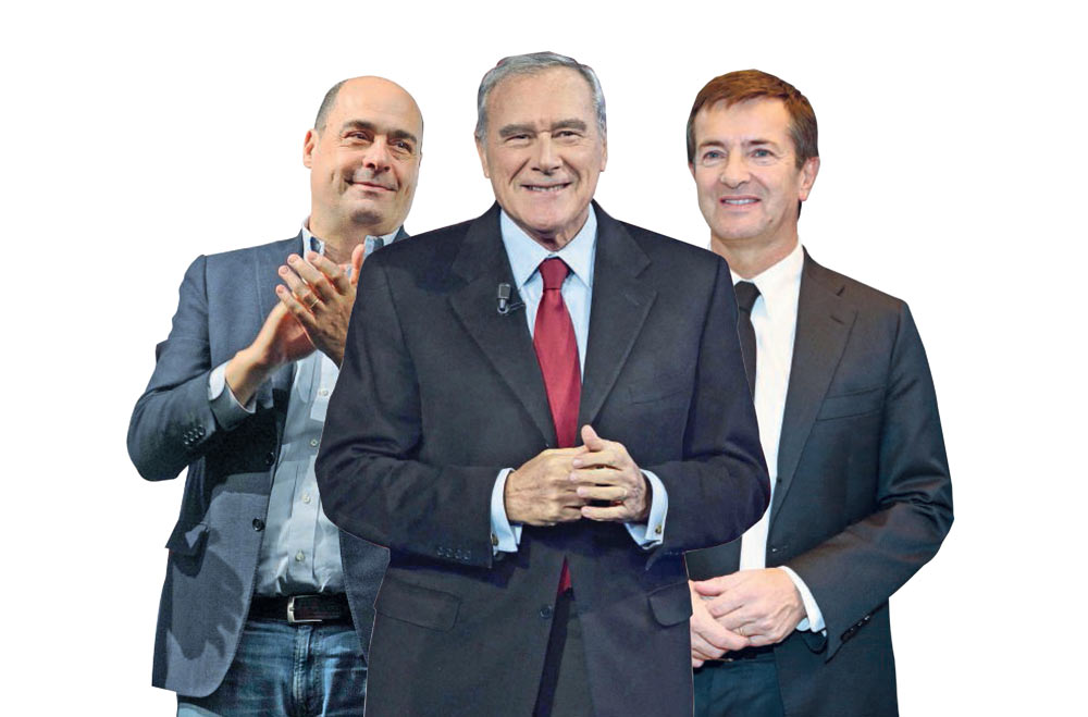 Sinistra - Il leader di LeU Grasso insieme ai candidati Gori e Zingaretti LeU forse si sfila e il Pd può perdere in tre regioni