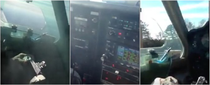 Copertina di L’aereo si guasta, fumo in cabina e atterraggio d’emergenza. Il pilota riprende la scena: la tensione poi le urla