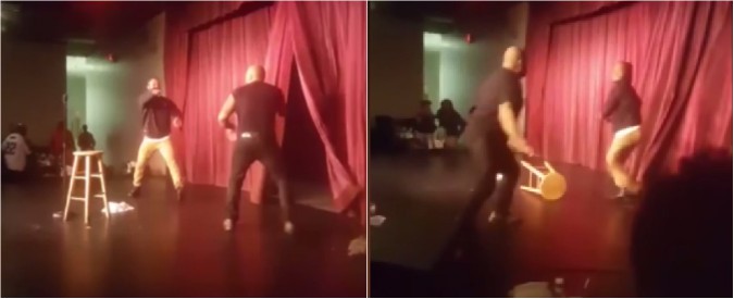 Copertina di Non gli piace la battuta del comico e il palco di “The comedy house” si trasforma in un ring