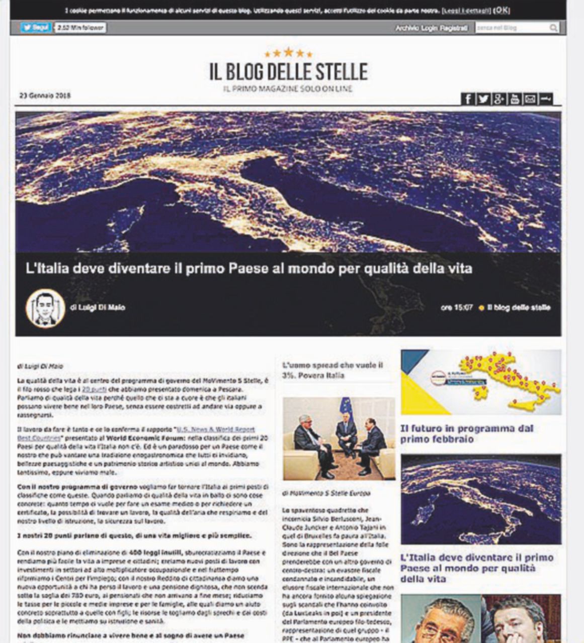 Copertina di La “liberazione” di Grillo ricomincia dalla Rete