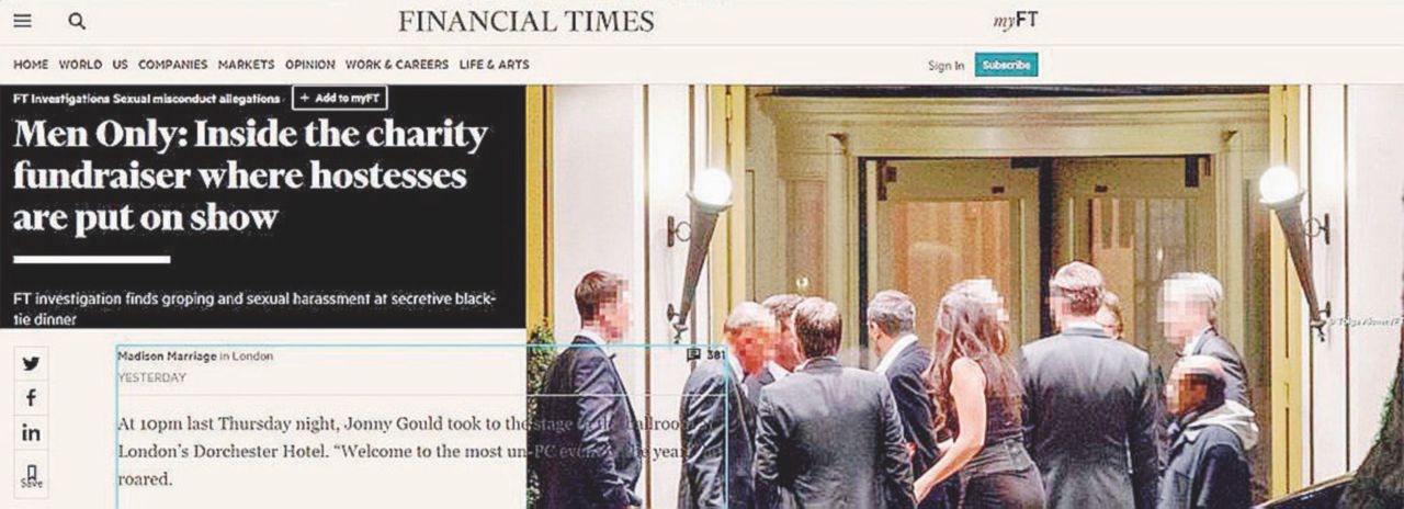 Beneficenza & gnocca per i macho-vip inglesi